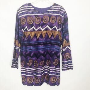 Sequel Vintage 80's Women's Long Sleeve Purple Dress